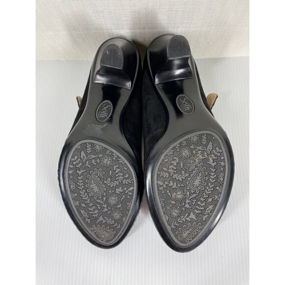 SOFFT Black Velvet Mary Jane Heels Sz 6.5 Dark Academia Whimsigoth Dark Academia - Picture 9 of 13